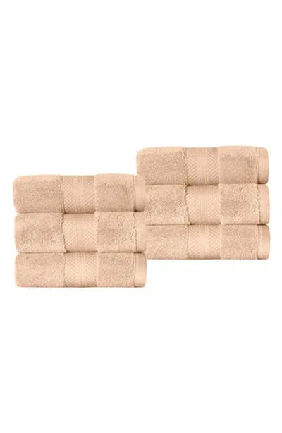 Superior Aria 6-piece Turkish Cotton Hand Towels In Pink