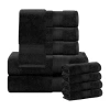 Superior Aria Collection | 100% Turkish Cotton 10-pc. Quick Dry Solid Bath Towel Set In Black