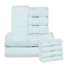Superior Aria Collection | 100% Turkish Cotton 10-pc. Quick Dry Solid Bath Towel Set In Blue