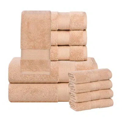 Superior Aria Collection | 100% Turkish Cotton 10-pc. Quick Dry Solid Bath Towel Set In Brown