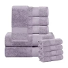 Superior Aria Collection | 100% Turkish Cotton 10-pc. Quick Dry Solid Bath Towel Set In Purple