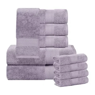 Superior Aria Collection | 100% Turkish Cotton 10-pc. Quick Dry Solid Bath Towel Set In Purple