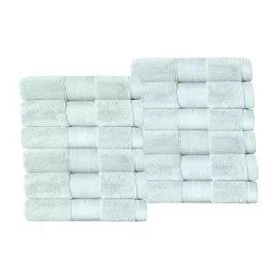 Superior Aria Collection | 100% Turkish Cotton 12-pc. Quick Dry Washcloth In Blue