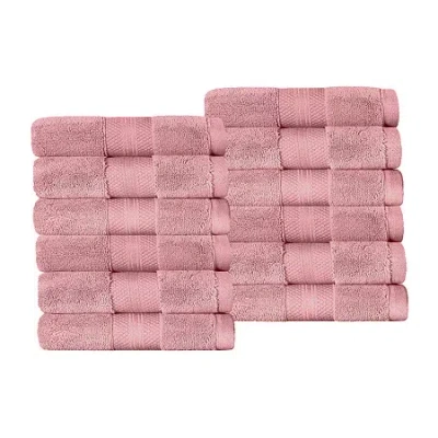 Superior Aria Collection | 100% Turkish Cotton 12-pc. Quick Dry Washcloth In Pink