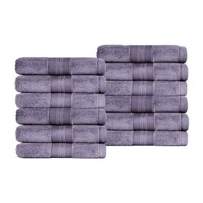 Superior Aria Collection | 100% Turkish Cotton 12-pc. Quick Dry Washcloth In Purple