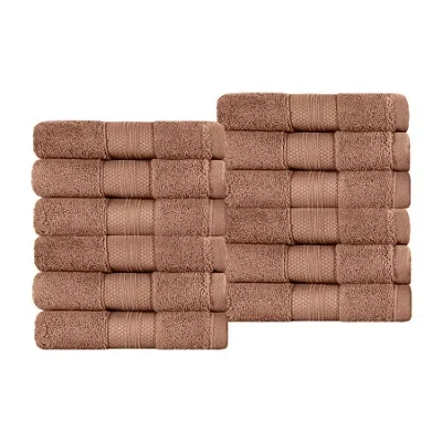Superior Aria Collection | 100% Turkish Cotton 12-pc. Quick Dry Washcloth In Sand