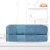 Superior Solid Quick Drying Absorbent 2 Piece Egyptian Cotton Bath Sheet Towel Set In Blue