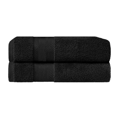 Superior Aria Collection | 100% Turkish Cotton 2-pc. Quick Dry Bath Towel In Black