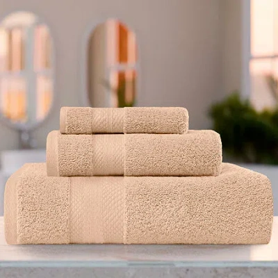 Superior Aria Collection | 100% Turkish Cotton 3-pc. Quick Dry Solid Bath Towel Set In Brown