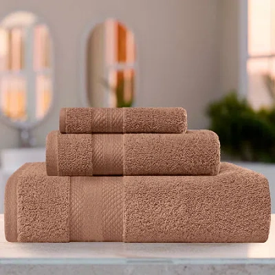 Superior Aria Collection | 100% Turkish Cotton 3-pc. Quick Dry Solid Bath Towel Set In Sand