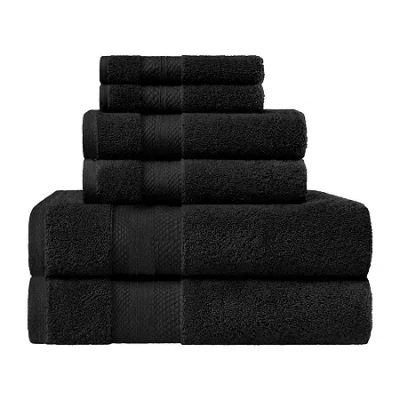 Superior Aria Collection | 100% Turkish Cotton 6-pc. Quick Dry Solid Bath Towel Set In Black