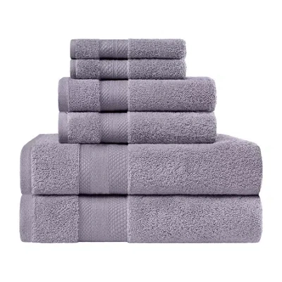 Superior Aria Collection | 100% Turkish Cotton 6-pc. Quick Dry Solid Bath Towel Set In Purple