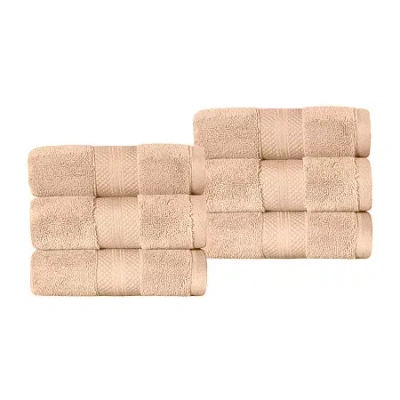 Superior Aria Collection | 100% Turkish Cotton 6-pc. Solid Hand Towel In Brown