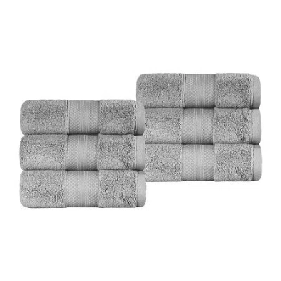 Superior Aria Collection | 100% Turkish Cotton 6-pc. Solid Hand Towel In Gray