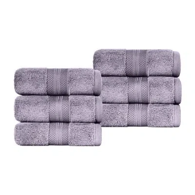 Superior Aria Collection | 100% Turkish Cotton 6-pc. Solid Hand Towel In Purple