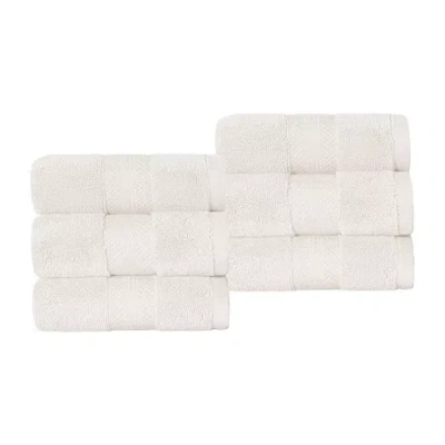 Superior Aria Collection | 100% Turkish Cotton 6-pc. Solid Hand Towel In White