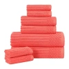 Superior Aria Collection | 8-pc. Quick Dry Solid Bath Towel Set In Orange