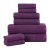 Superior Aria Collection | 8-pc. Quick Dry Solid Bath Towel Set In Purple