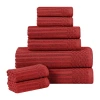 Superior Aria Collection | 8-pc. Quick Dry Solid Bath Towel Set In Red