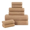 Superior Aria Collection | 8-pc. Quick Dry Solid Bath Towel Set In Sand