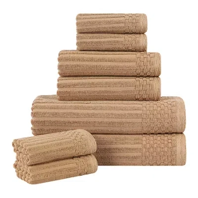 Superior Aria Collection | 8-pc. Quick Dry Solid Bath Towel Set In Sand