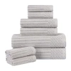 Superior Aria Collection | 8-pc. Quick Dry Solid Bath Towel Set In Silver