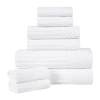 Superior Aria Collection | 8-pc. Quick Dry Solid Bath Towel Set In White