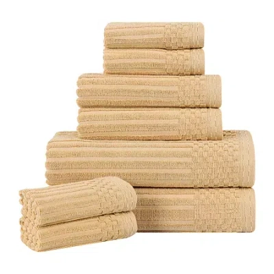Superior Aria Collection | 8-pc. Quick Dry Solid Bath Towel Set In Yellow