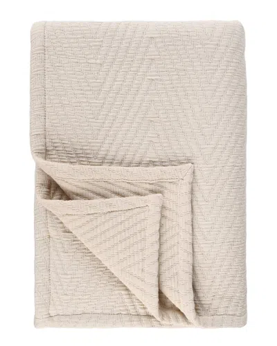 Superior Aswan Medium Weight Chevron Woven Throw In Beige