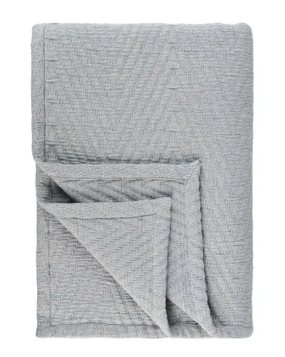 Superior Aswan Medium Weight Chevron Woven Throw In Blue