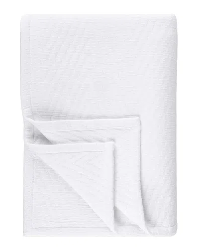 Superior Aswan Medium Weight Chevron Woven Throw In White