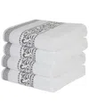 Superior Athens Decorative 4pc Bath Towel Set In Grey