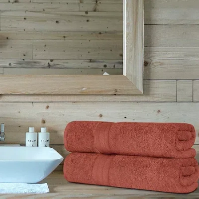 Superior Atlas Premium Cotton 2pc Bath Sheet Set 2-pc. Quick Dry Bath Towel Set In Brown