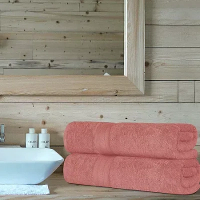 Superior Atlas Premium Cotton 2pc Bath Sheet Set 2-pc. Quick Dry Bath Towel Set In Pink