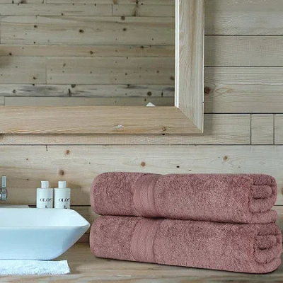 Superior Atlas Premium Cotton 2pc Bath Sheet Set 2-pc. Quick Dry Bath Towel Set In Purple