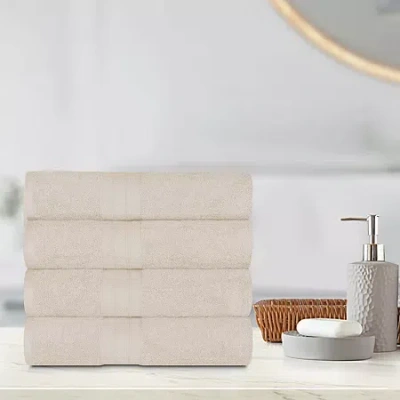 Superior Atlas Premium Cotton 4pc Bath Towel Set 4-pc. Quick Dry Bath Towel Set In Nude
