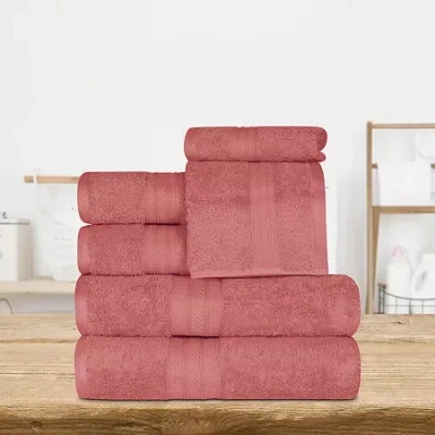Superior Atlas Premium Cotton 6-pc. Quick Dry Bath Towel Set In Pink