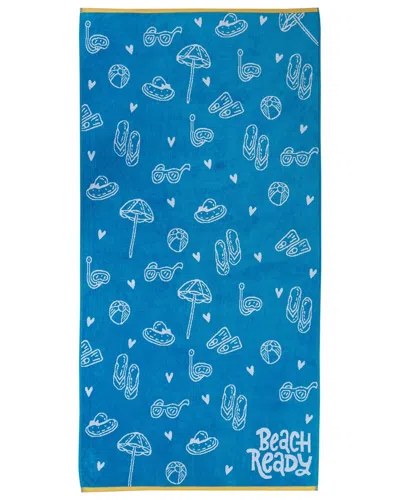 Superior Bahama Cotton Large Oversized Beach Towel In Blue