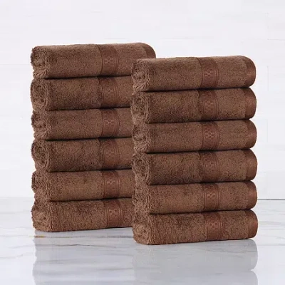 Superior Bamboo Collection | 100% Ryon From Bamboo 12-pc. Quick Dry Washcloth In Brown