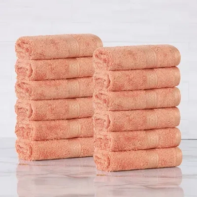 Superior Bamboo Collection | 100% Ryon From Bamboo 12-pc. Quick Dry Washcloth In Orange