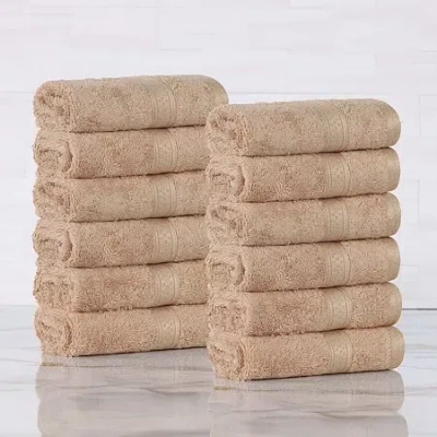 Superior Bamboo Collection | 100% Ryon From Bamboo 12-pc. Quick Dry Washcloth In Sand