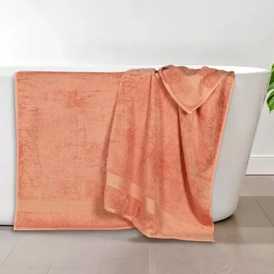 Superior Bamboo Collection | 100% Ryon From Bamboo 2-pc. Quick Dry Bath Towel In Orange
