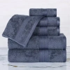 Superior Bamboo Collection | 100% Ryon From Bamboo 6-pc. Quick Dry Solid Bath Towel Set In Blue