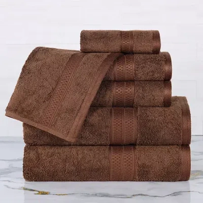 Superior Bamboo Collection | 100% Ryon From Bamboo 6-pc. Quick Dry Solid Bath Towel Set In Brown