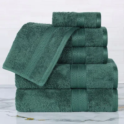 Superior Bamboo Collection | 100% Ryon From Bamboo 6-pc. Quick Dry Solid Bath Towel Set In Green