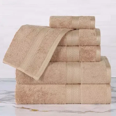 Superior Bamboo Collection | 100% Ryon From Bamboo 6-pc. Quick Dry Solid Bath Towel Set In Sand