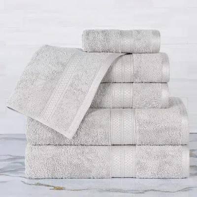 Superior Bamboo Collection | 100% Ryon From Bamboo 6-pc. Quick Dry Solid Bath Towel Set In Silver