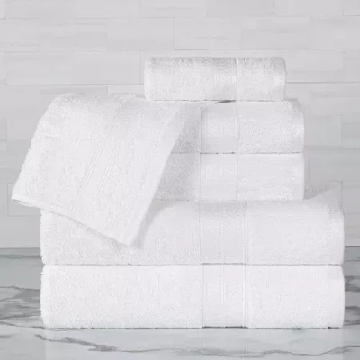 Superior Bamboo Collection | 100% Ryon From Bamboo 6-pc. Quick Dry Solid Bath Towel Set In White