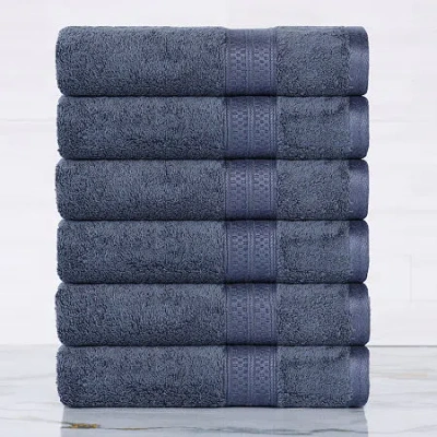Superior Bamboo Collection | 100% Ryon From Bamboo 6-pc. Solid Hand Towel In Blue
