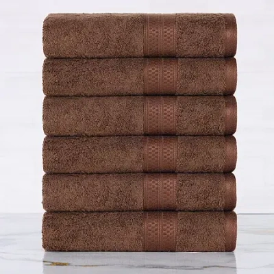 Superior Bamboo Collection | 100% Ryon From Bamboo 6-pc. Solid Hand Towel In Brown